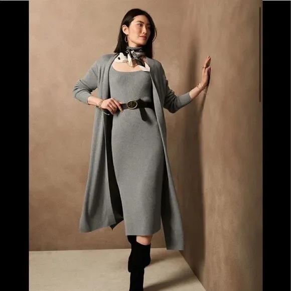 Banana Republic Texture Open-Front Long Cardigan - Picture 2 of 11